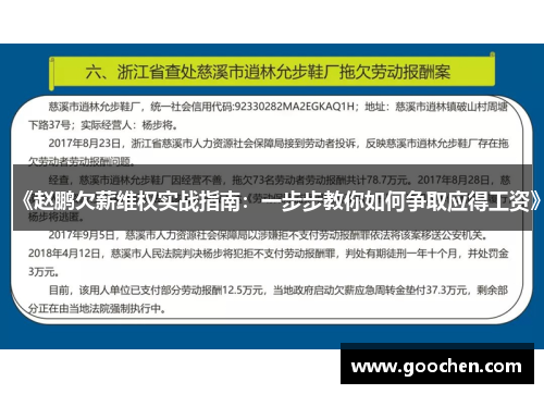 《赵鹏欠薪维权实战指南：一步步教你如何争取应得工资》